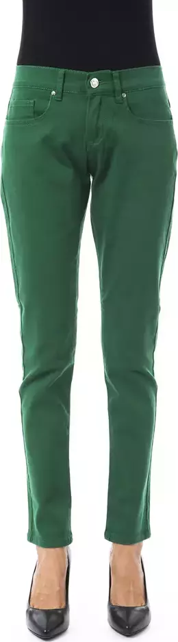 Green Cotton Women Pant