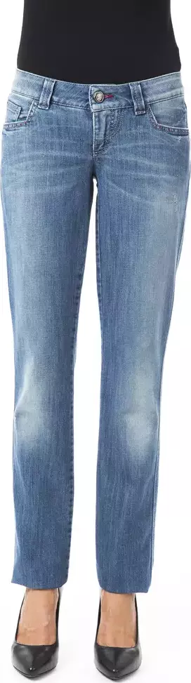 Blue Cotton Women Jeans