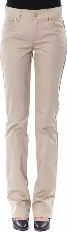Beige Cotton Women Pant