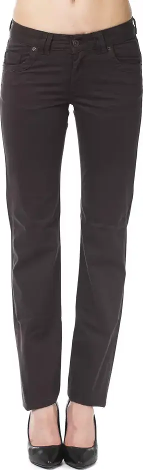 Brown Cotton Women's Pants