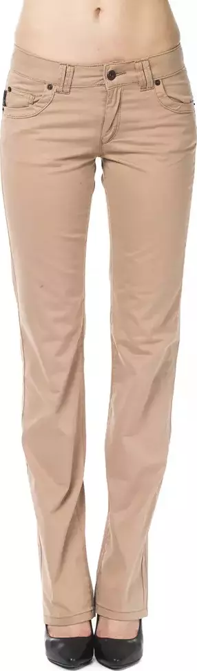 Beige Cotton Women's Jean