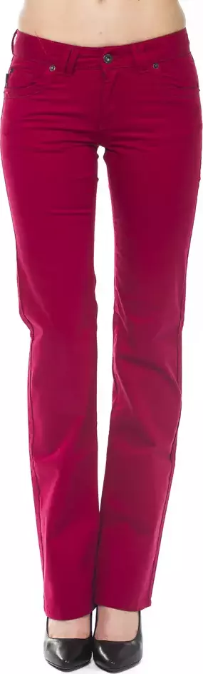 Red Cotton Women's Pants