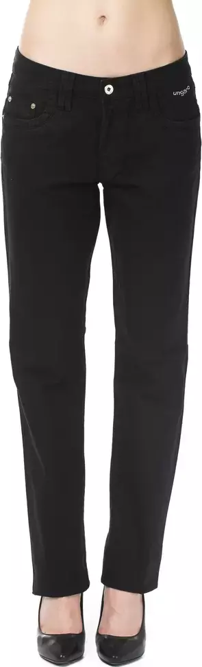 Black Cotton Women's Pants