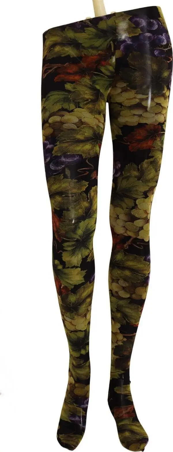 Black Grapes Print Stockings Tights