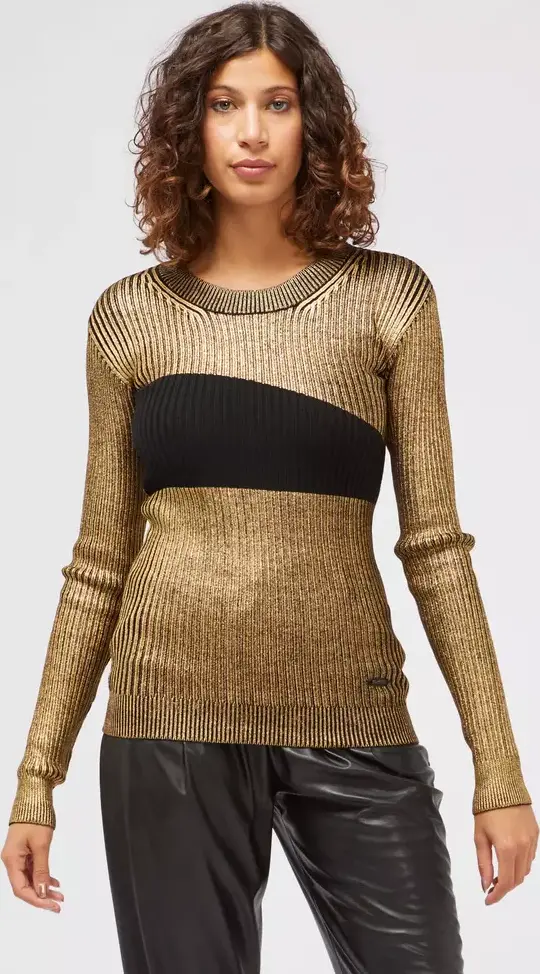 Gold Wool Women Sweater