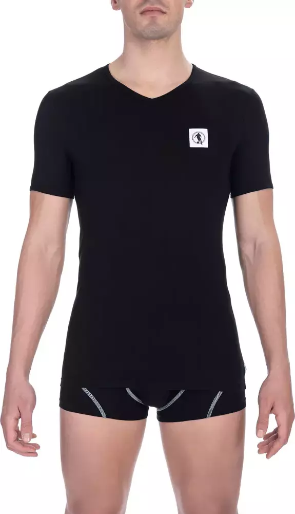 Black Cotton Men T-Shirt