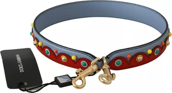 Blue and red Shoulder Strap Leather Blue Handbag Accessory