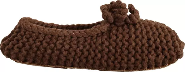 Brown Slip On Ballerina Flats Wool Knit Shoes