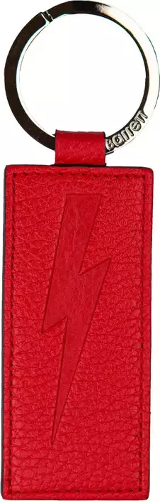 Red Leather Men Keychain