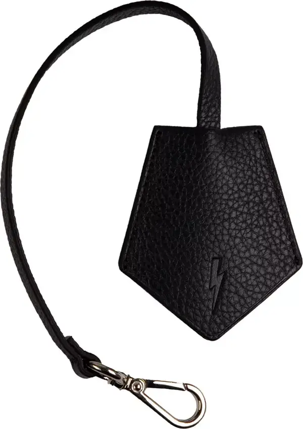 Black Leather Men Keychain