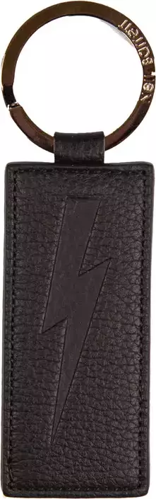Black Leather Men Keychain