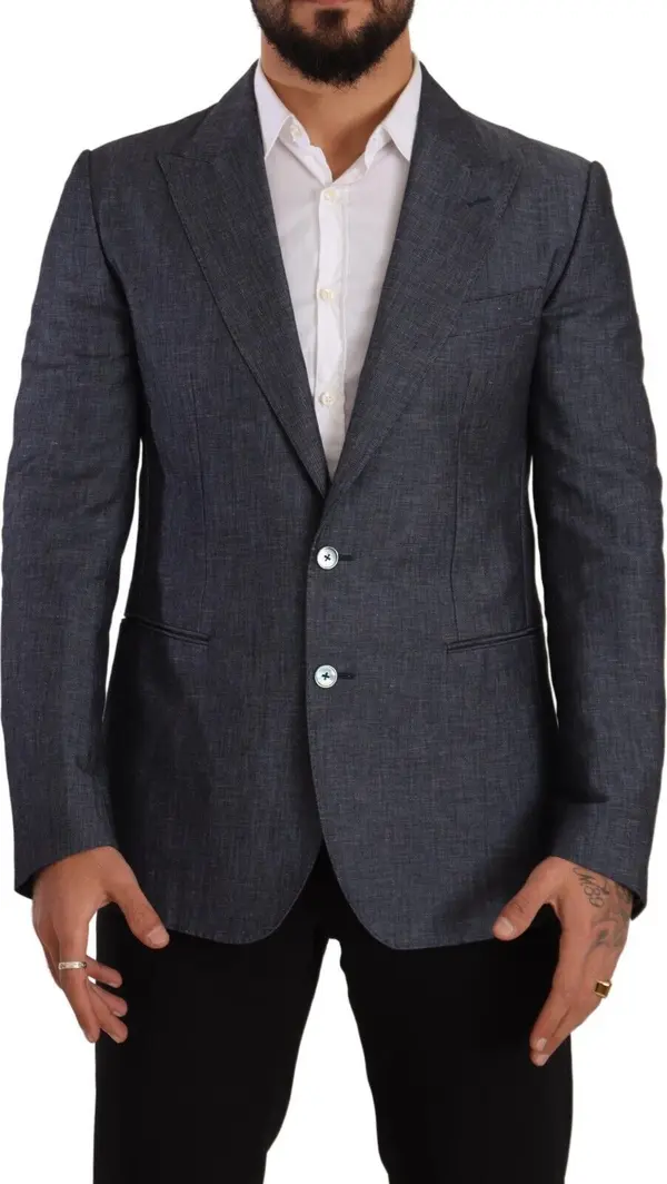 Blue Linen Cotton Jacket TAORMINA Blazer