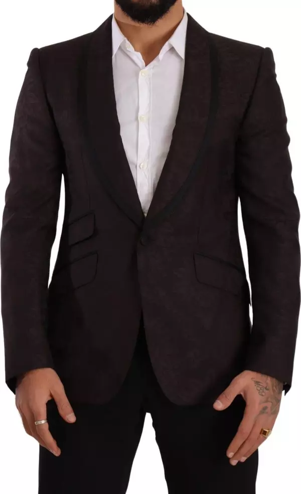 Purple Jacquard Single Breasted SICILIA Blazer