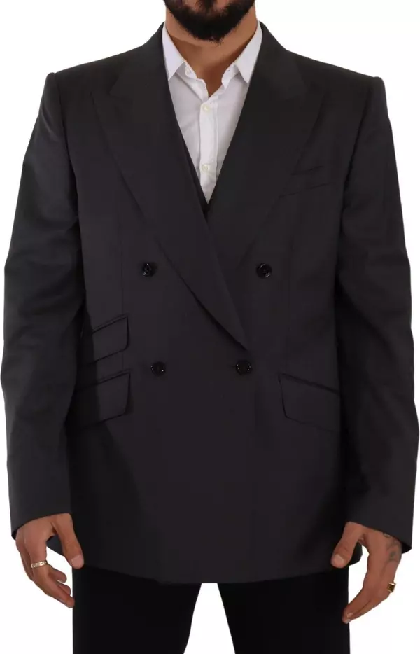 Gray Double Breasted 2 Piece SICILIA Blazer