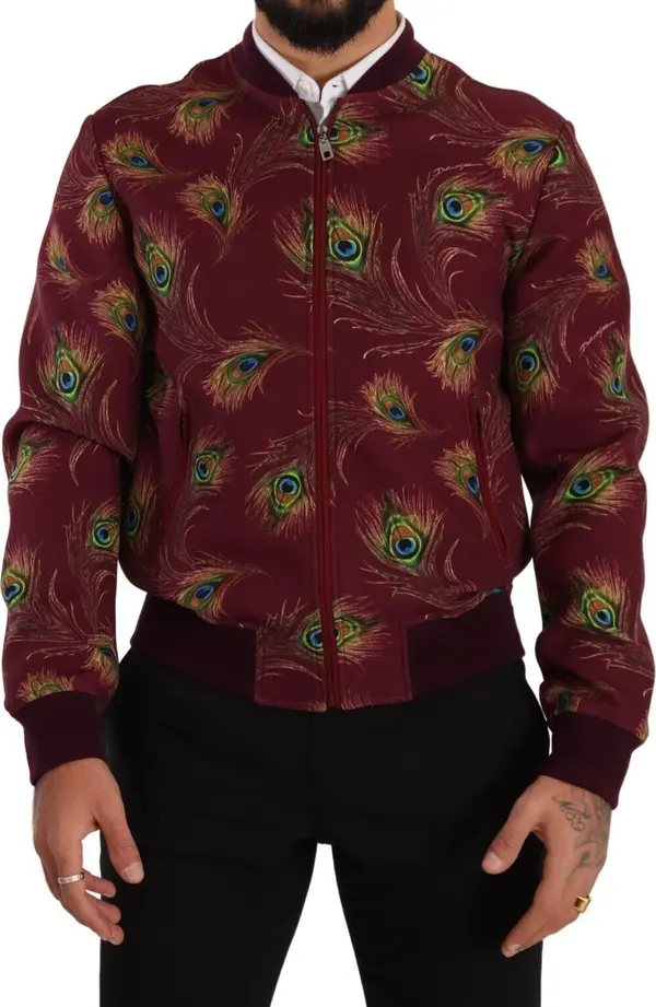 Red Peacock Polyester Stretch Full Zip Jacket