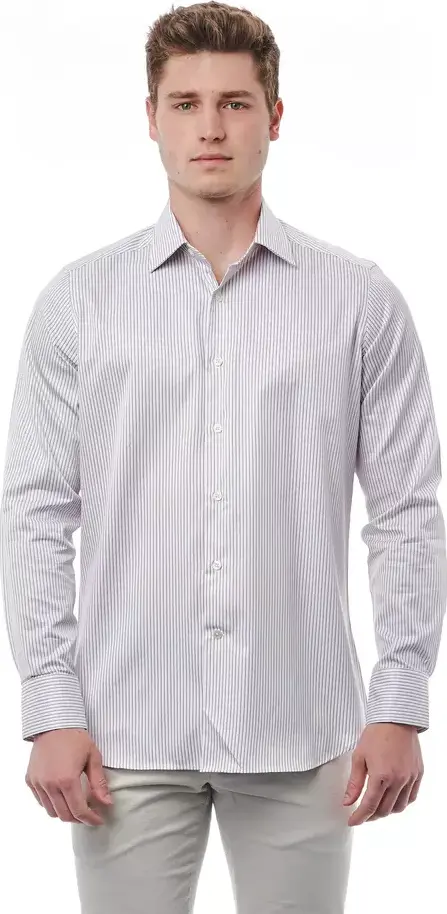 White Cotton Men Shirt