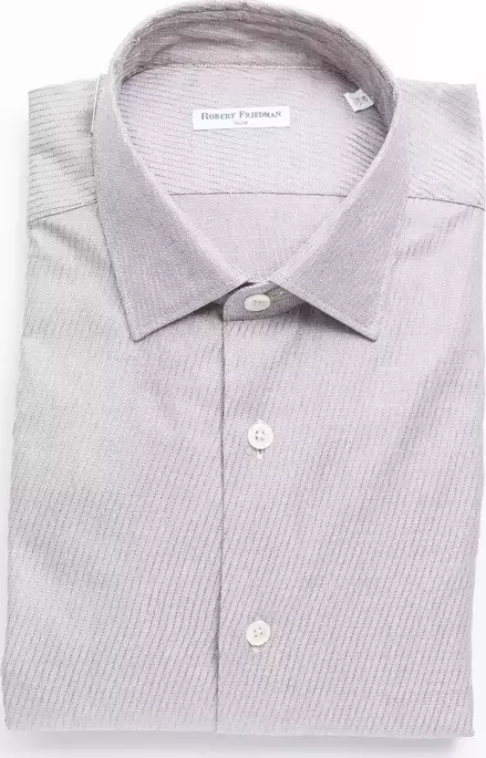 Beige Cotton Men Shirt