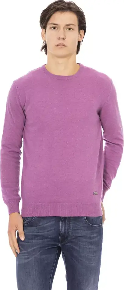 Purple Wool Men Sweater