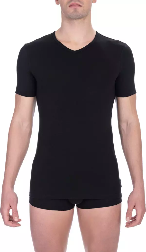 Black Cotton Men T-Shirt