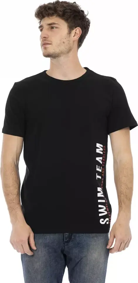Black Cotton Men T-Shirt