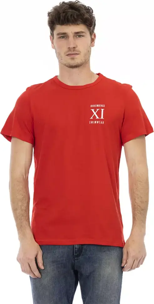 Red Cotton Men T-Shirt