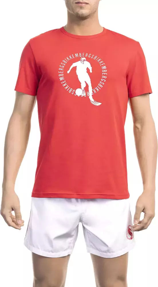 Red Cotton Men T-Shirt
