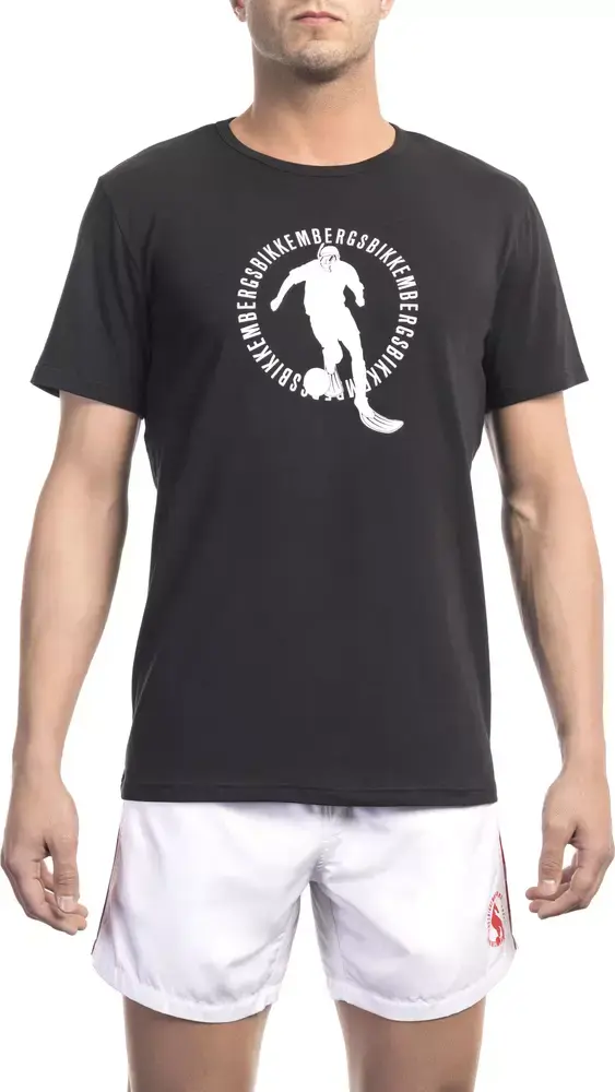 Black Cotton Men T-Shirt