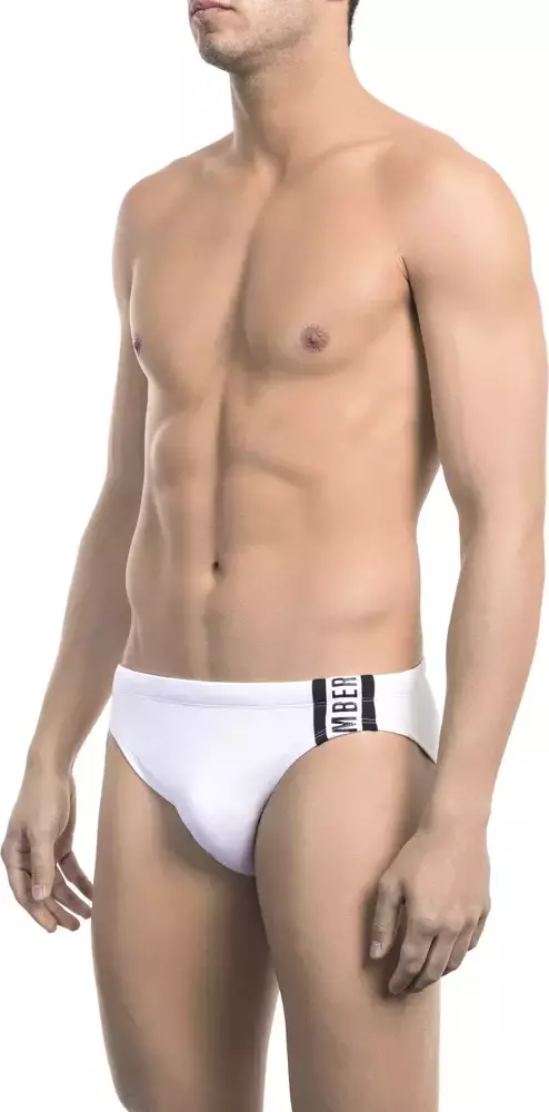 White Polyamide Men Swimwear