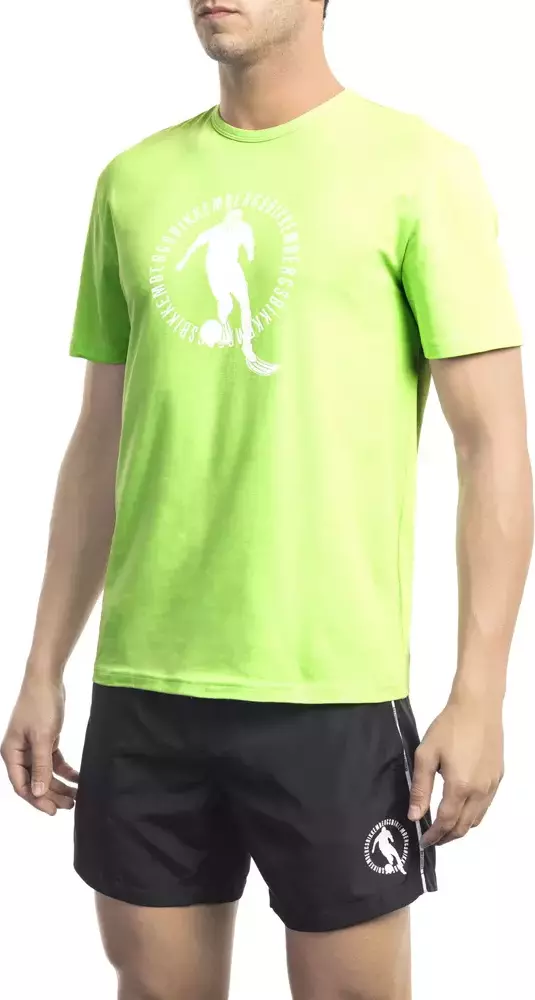 Green Cotton Men T-Shirt