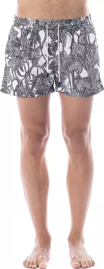 Black Polyester Men Swimwear