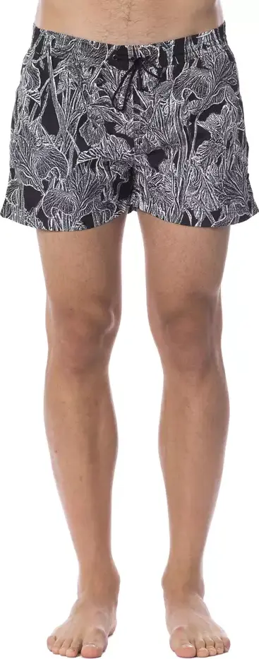 Black Polyester Men's Swimwear