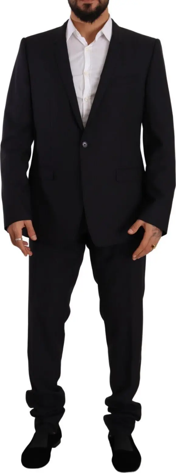 Blue GOLD Wool Single Breasted 2 Piece Suit