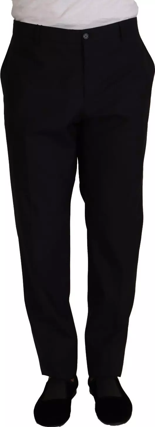 Blue Wool Silk Formal Trouser Dress Pants