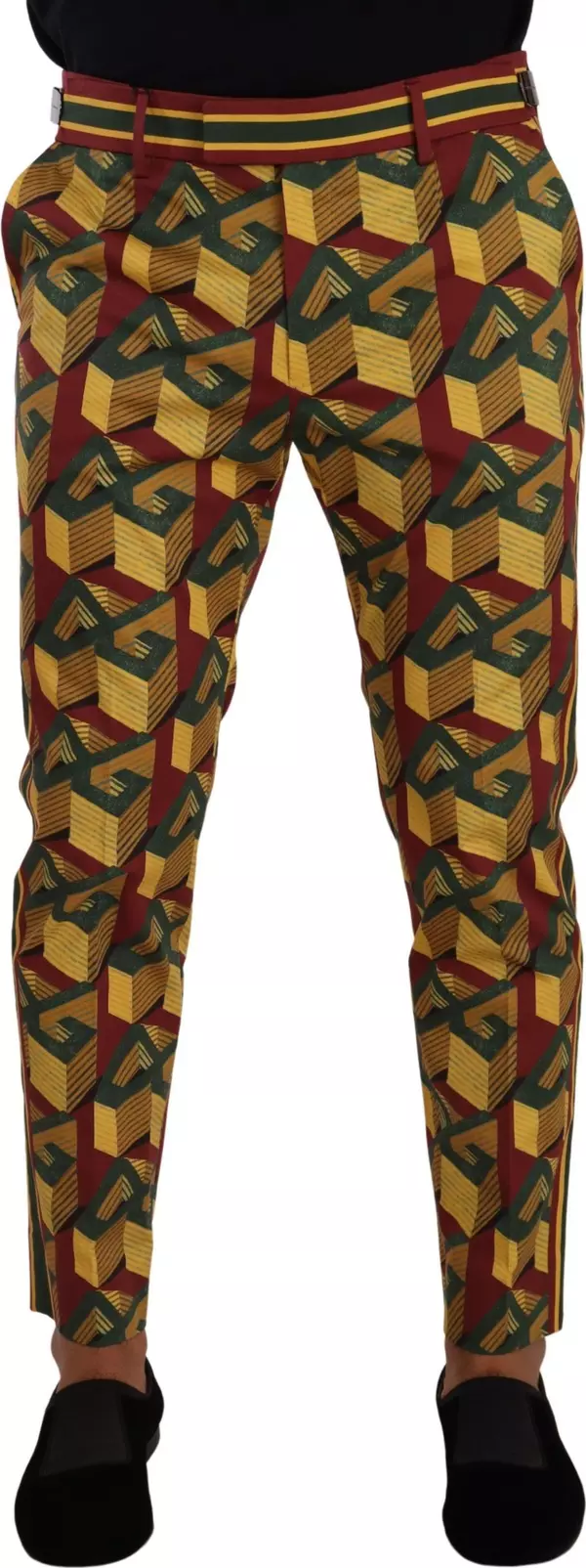 Multicolor Logo Mania Cotton Tapered Trouser Pants