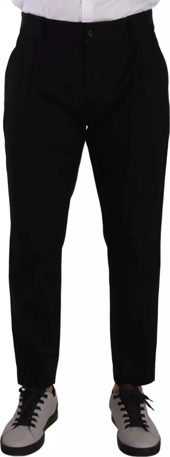 Black Cotton Stretch Chinos Trouser Jeans