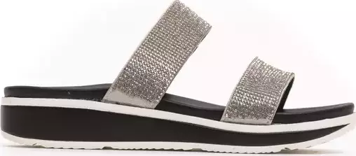 Silver Textile Women Sandal