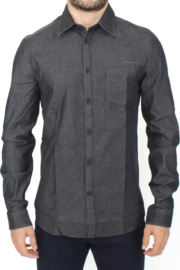 Denim Jeans Cotton Casual Gray Stretch Shirt