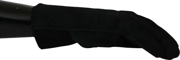 Black Leather Motorcycle Biker Mitten Gloves