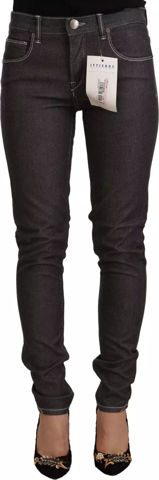 Black Low Waist Skinny Denim Slim Fit Jeans
