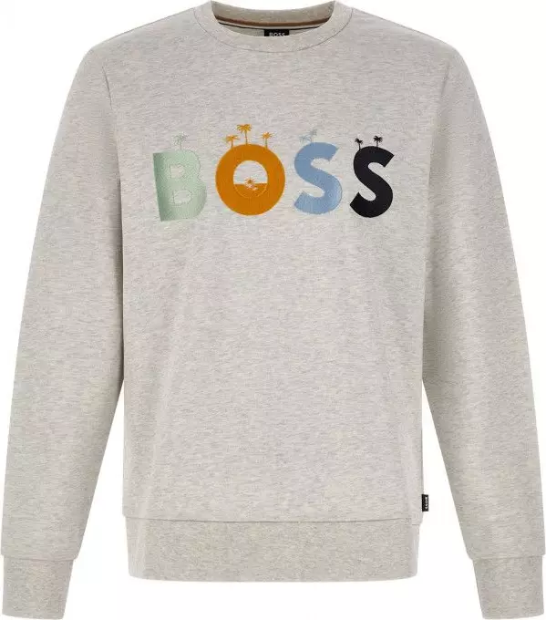 Grey Cotton Logo Details Sweatshirt