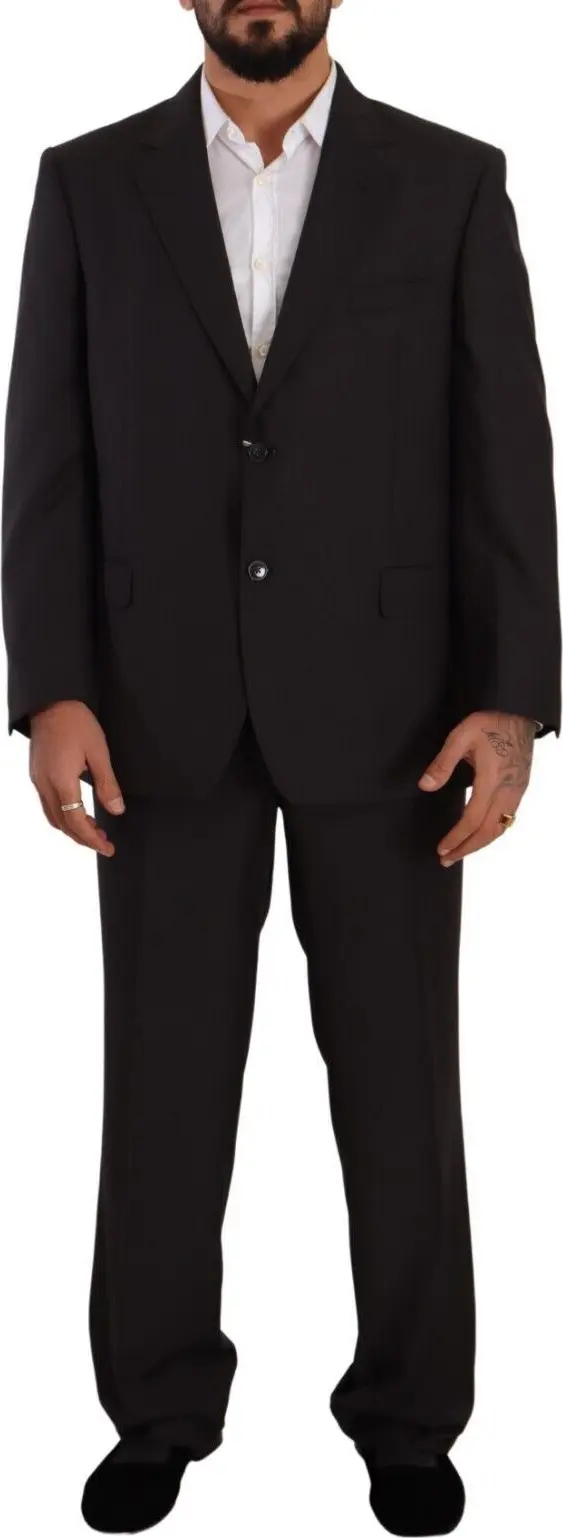 Gray Polyester Single Breasted Formal Suit