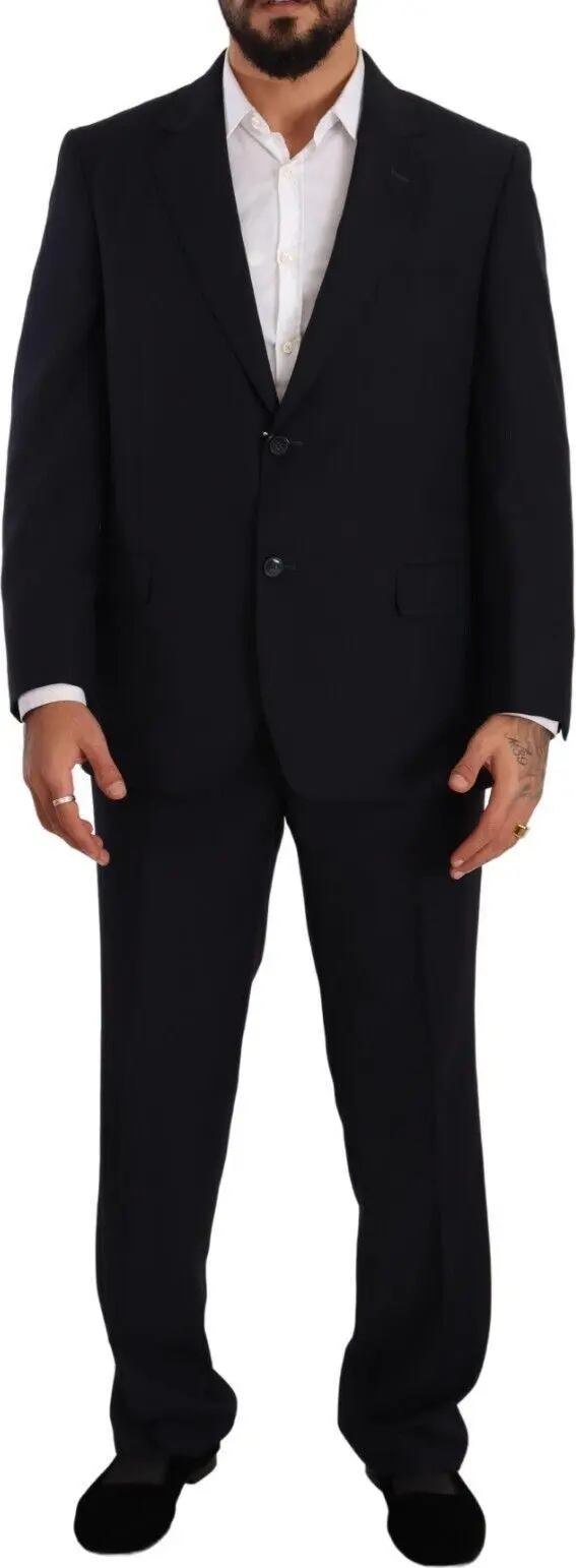 Blue Polyester Single Breasted Formal Suit