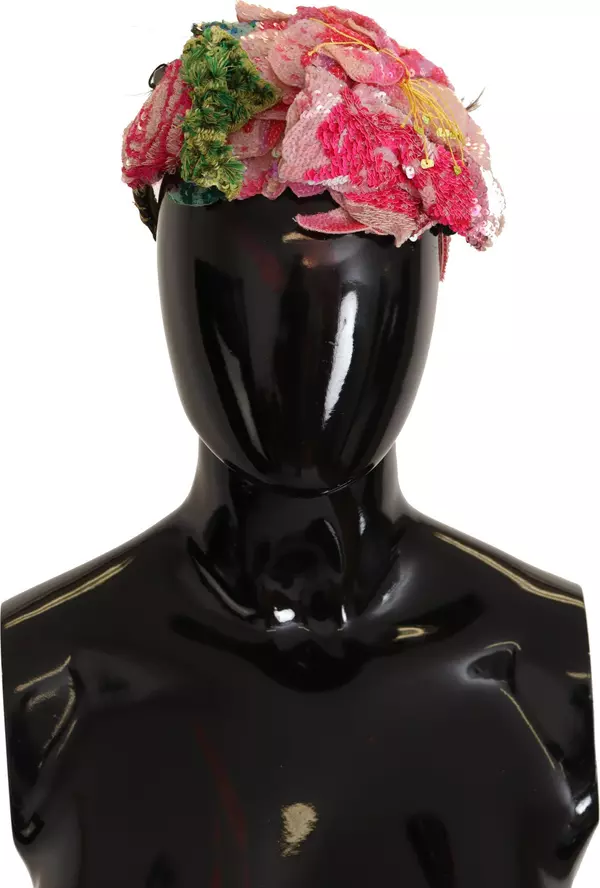 Multicolor Sequined Lurex Black Hair Headband
