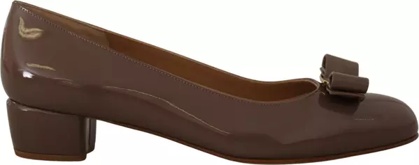 Brown Naplak Calf Leather Pumps Shoes