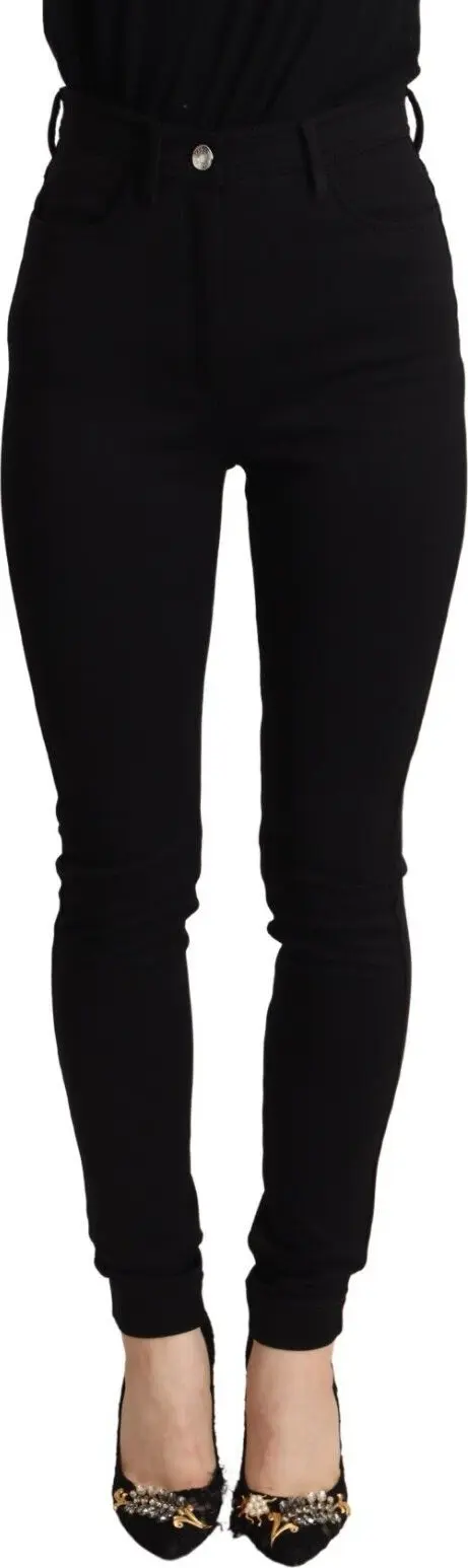 Black High Waist Skinny Slim Fit Pants