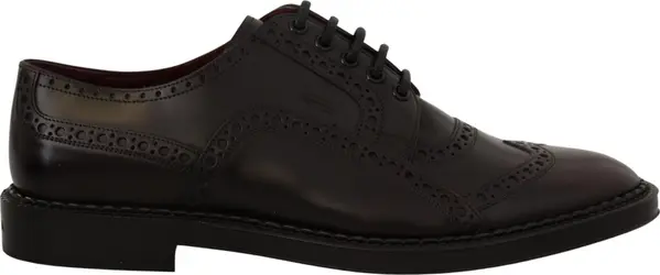 Purple Leather Oxford Wingtip Formal Shoes