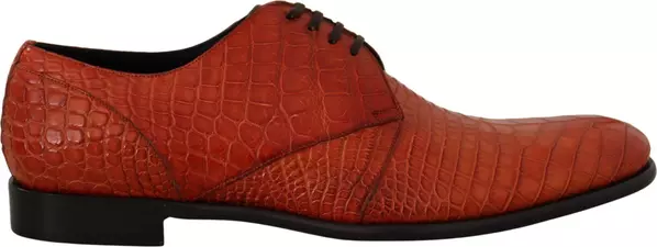 Orange Exotic Leather Dress Derby Shoes