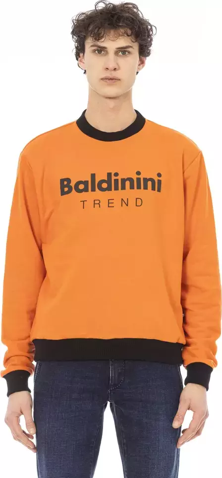 Orange Cotton Men Sweater