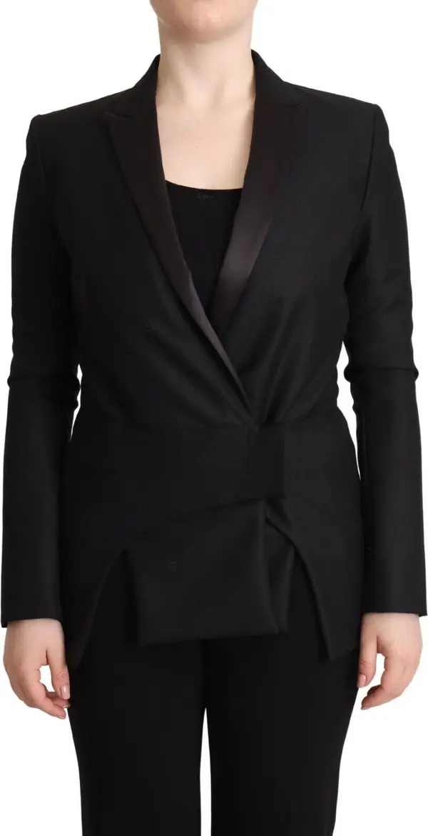 Black Long Sleeves Double Breasted Jacket
