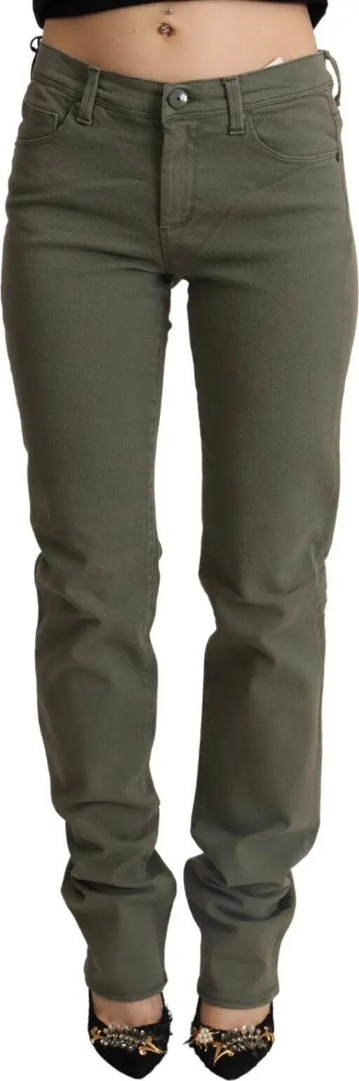 Gray Low Waist Cotton Skinny Denim Trouser Jeans